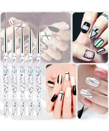 WACURRENTHYD 5Pcs Nail Art Liner Brushes Set - Thin Nail Gel Polish Painting Brushes for Precise Nail Art Designs (7/9/11/15/18mm) - Buy Online on GoSupps.com