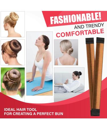 Glamza Women's Magic Hair Bun Snap Styling Donut Former French Twist Band Maker (Light Brown) - Buy Online on GoSupps.com