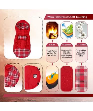 Waterproof Dog Raincoat with Reflective Strip | Zip Jacket XS-XXXL Yellow Red Navy Blue - Buy Online on GoSupps.com