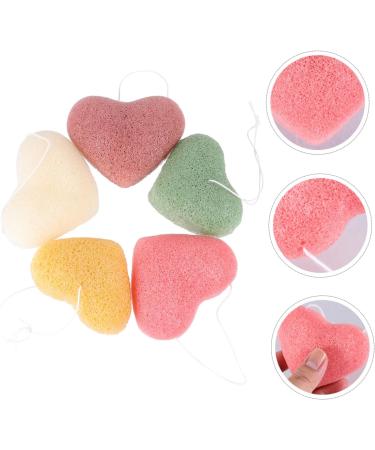 Beaupretty 15 pcs Heart Shaped Face Wash Sponges | Exfoliating Facial Cleansing Puff & Skin Scrubber | Natural Cosmetic Face Pads - 1 Count (Pack of 1 - Buy Online on GoSupps.com