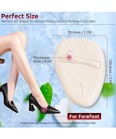 Metatarsal Pads Ball of Foot Cushions - 6 Pairs Gel Inserts for Women | Forefoot Pain Relief in High Heels - Buy Online on GoSupps.com