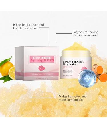 Lemon Turmeric Brightening Lip Scrub Exfoliating Lip Scrub Gommage L vres Scrub & Nourish Sugar Lip Scrub Natural Scrub & Turmeric Lip Scrub and Balm for Dry Reduce Fine Lines Lip (3PC 60g) - Buy Online on GoSupps.com