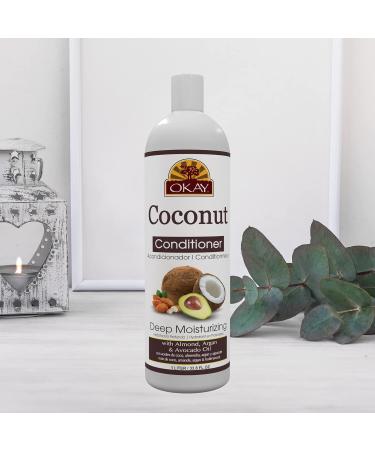 OKAY Coconut Deep Moisturizing Conditioner - Sulfate Silicone & Paraben Free for All Hair Types - 33oz Made in USA - Buy Online on GoSupps.com