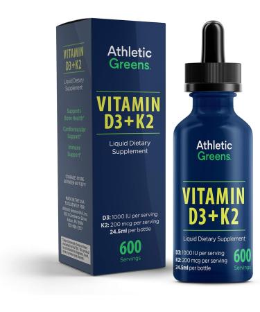Athletic Greens Balanced Vitamin D3 and K2 Liquid Formula 24.5ml - Buy Online on GoSupps.com