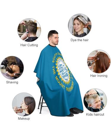 South Dakota State Flag Barber Cape | Professional Salon Hair Cutting Apron with Snap Closure - Shop Internationally - Buy Online on GoSupps.com