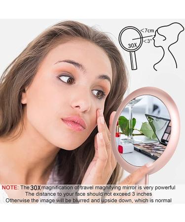 Double-Sided Handheld Makeup Mirror with Stand - B Beauty Planet 1x/30x Magnification Rose Gold 6in Round Vanity Mirror for Women - Buy Online on GoSupps.com