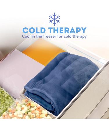 TruHealth Weighted Microwavable Heating Pad - FSA HSA Approved | Soft Plush Cover | Natural Unscented Flaxseed | Moist Heat/Cooling | Large Navy - Buy Online on GoSupps.com