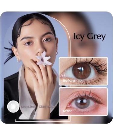 Buy Strong Blue Contact Lenses - Natural Light Gray Monthly Soft Lens (0.00) with Container | International Shipping - Buy Online on GoSupps.com