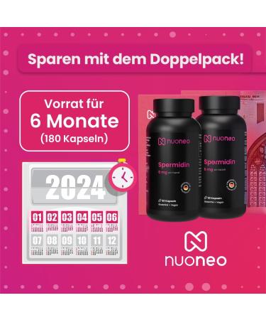  nuoneo idine High Dosed Capsules 6 mg per capsule - Made in Germany (2 x 90 pieces) - 6 months reserve - Gluten Free Wheat Germ Powder 6mg idine - Buy Online on GoSupps.com