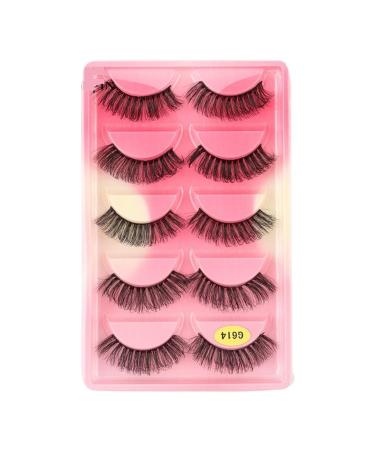 UAMOU Mink Lashes Bulk 5 Pair Natural Long Faux Cils Cilios Mink 3D False EyeLashes Makeup Fluffy Eye Lashes maquillaje Cheerfully (Color : G614CS Size : 2 BOXES (10 pairs))