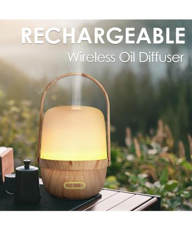 ARVIDSSON Wireless Essential Oil Diffusers Rechargeable Diffusers for Essential Oils Portable Cordless Aromatherapy Diffuser with Battery Operated Travel Diffuser Wood 100ml - Buy Online on GoSupps.com