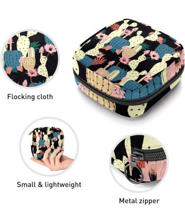 Anna Cowper Black Cactus Sanitary Napkin Storage Bag - Portable Period Pouch for Women and Teen Girls, Multi-colored - 1 Pcs - Buy Online on GoSupps.com