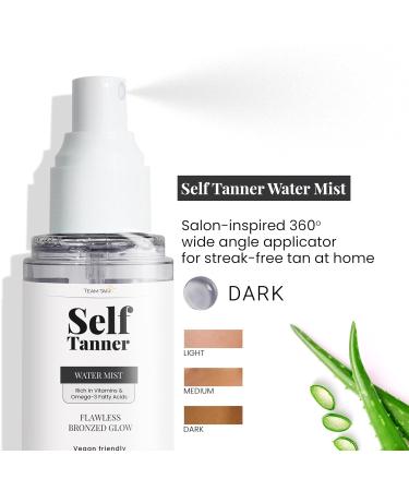 Team Tan Self Tanning Water - Vitamin Infused Hydrating Mist for Streak-Free Dark Tan | Sunless Tanning Spray for Face & Body - Buy Online on GoSupps.com