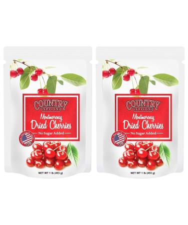 No Sugar Added Dried Tart Montmorency Cherries by Country Spoon (1 lb. 2 Pack) 1 Pound 2 Pack