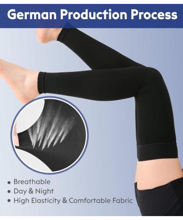 KEKING Thigh High Compression Stockings - Footless Unisex 20-30mmHg Leg Support Sleeve for Swelling Varicose Veins & Edema - Anti-Slip Silicone Band - Black 5X-Large - Buy Online on GoSupps.com