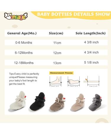 Sonsage Infant Snow Boots - Soft Anti-Skid Sole Booties for Baby Boys and Girls | Winter Warm Crib Shoes 6-12 Months - Apricot - Buy Online on GoSupps.com
