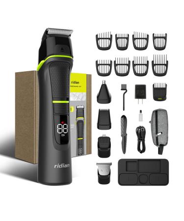Electric Bread Trimmer for Men 14 in 1 Grooming Set USB Type-C Body Clippers Removable Ceramic Blade for Wet and Dry Shaving