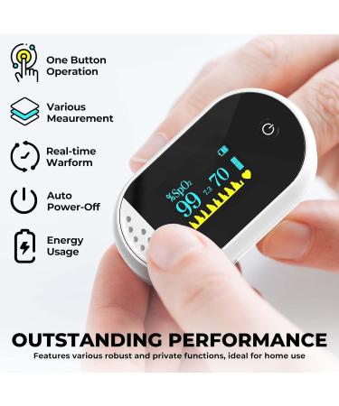 Fingertip Pulse Oximeter - Accurate Readings OLED Display Lanyard & AAA Batteries for Home & Sports - Fast International Shipping - Buy Online on GoSupps.com