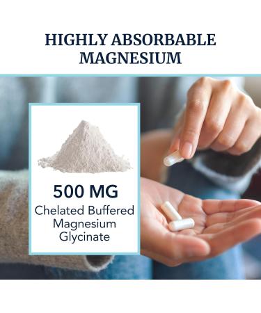 Magnesium Glycinate 500mg | Chelated for High Absorption | Muscle Relaxation Bones Heart Nerve Rest & Calm Support for Women & Men | Magnesium Chelate Supplement & Bisglycinate Complex | 120ct Magnesium 500 - Buy Online on GoSupps.com
