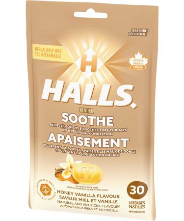 HALLS Honey Vanilla Flavour Cough Drops Throat Lozenges Sore Throat Relief Mentho-Lyptus 30 Lozenges Honey Vanilla 30 Count (Pack of 1) - Buy Online on GoSupps.com