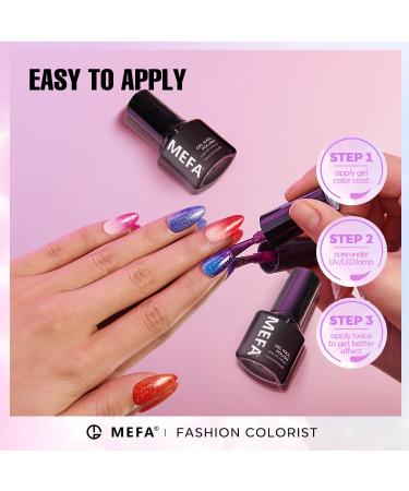 MEFA Color Changing Gel Nail Polish Set 6 Colors Winter Temperature Changed Glitter Blue Pink Purple Red Orange Gel Polish Soak Off Nail Art Design Kit Manicure Home DIY for Women - Buy Online on GoSupps.com
