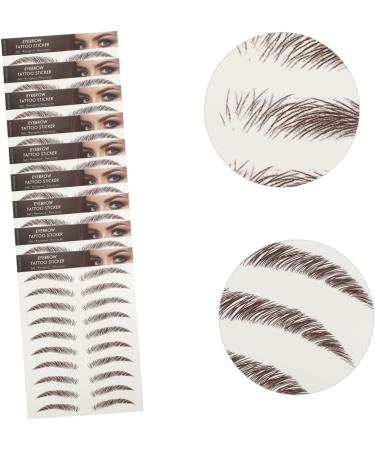 Baluue 9 Sheets Eyebrow Transfer Stickers 6d Eyebrows Stickers Eyebrow Grooming Sticker 21x14.7cm Brown - Buy Online on GoSupps.com