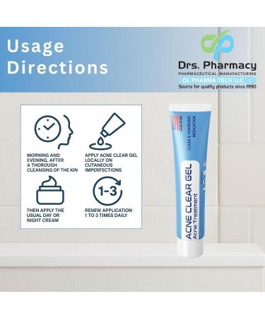 Drs Pharmacy Acne Clear Gel 0.5% Salicylic Acid Daily Defense 1 oz Made in USA - Buy Online on GoSupps.com