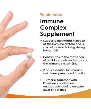 Vitamin D Tablets - Immune Booster Complex - Enriched with Immune System Vitamins C D B12 Zinc Turmeric & Elderberry - Immune Support Made in The UK Immunity Booster by New Leaf 120 Tablets - Buy Online on GoSupps.com
