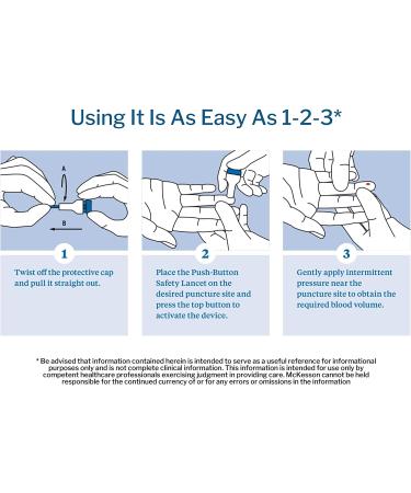 McKesson Safety Lancets Sterile Push-Button 23G Needle 1.8mm - 100 Count - Buy Online on GoSupps.com