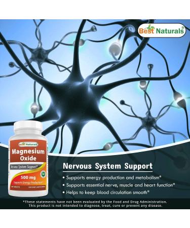 Best Naturals Magnesium Oxide 500mg 180 Tablets - Essential Mineral Supplement - Buy Online on GoSupps.com