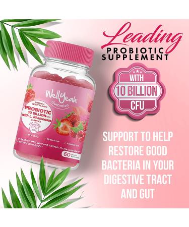 Premium Women's Probiotic Gummies - 10 Billion CFU - Digestive & Feminine Health Support - Natural Berry Flavor - 60 Count (Pack of 1) - Buy Online on GoSupps.com