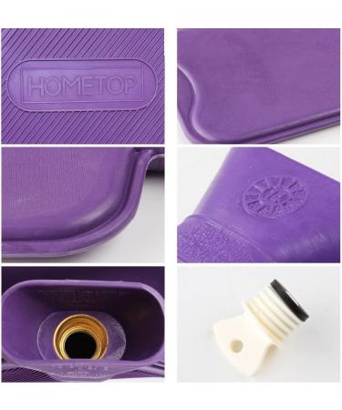 HomeTop Premium Classic Rubber Hot Water Bottle 2L with Fleece Cover - Crystal Purple 67.63 Fl Oz - Buy Online on GoSupps.com