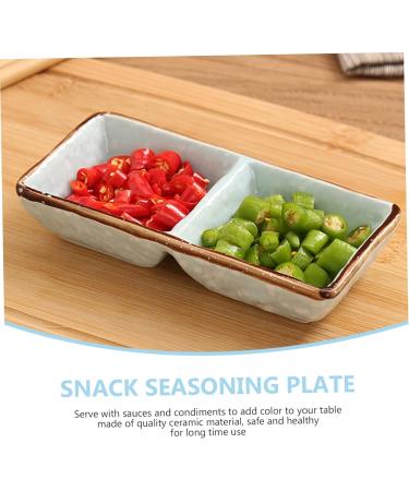 Zerodeko 2 Pcs Seasoning Dish Salad Dressing Container Sauce Plates Food Olive Oil Dipping Bowls Ceramic Dipping Dish Flavor Seasoning Plate Soy Sauce Holder Fruit Ceramics Products Snack - Buy Online on GoSupps.com