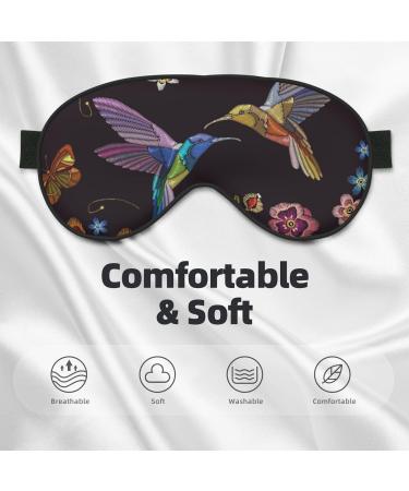 Shop Hummingbird Print Sleep Eye Mask - Soft Eyeshade Blindfold for Travel & Night Sleeping - Buy Online on GoSupps.com