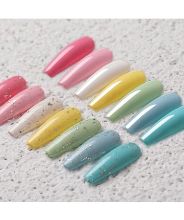 Pink White Green Glitter Gel Nail Polish Set - 10 Bottles Salon Quality DIY at Home CT02 - Buy Online on GoSupps.com