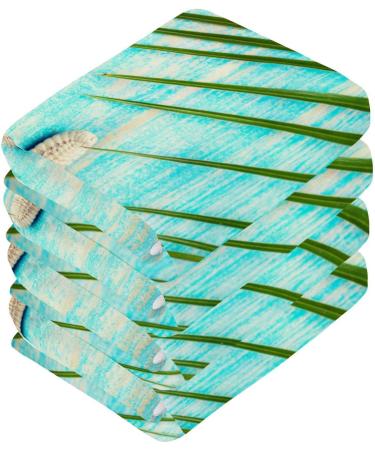 SUABO Soft Cotton Bath Washcloths Set | Starfish Palm Tree Design | Absorbent & Quick Drying | 6-Pack - Buy Online on GoSupps.com