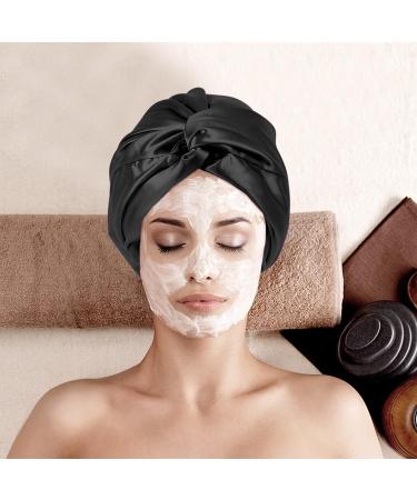 Arqumi Double-Layer Large Satin Sleep Bonnet for Women - Black - Buy Online on GoSupps.com