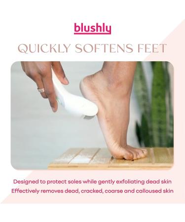 Blushly Rechargeable Foot Callus Remover - Electric + Interchangeable Heads - Smooth & Soft Feet - Heel Callus Remover - Buy Online on GoSupps.com
