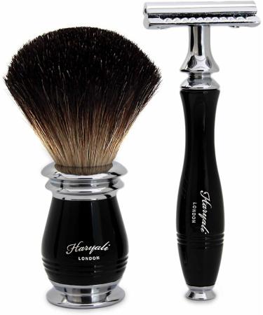 5-Piece Black Shaving Set - Badger Hair Brush Razor Options Holder & Soap - Perfect Gift for Men - Buy Online on GoSupps.com