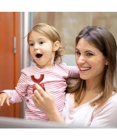 U-Shaped Children's Toothbrush - 360 Cartoon Tiger Design Manual Full Mouth Training Toothbrush for Kids - Buy Online on GoSupps.com