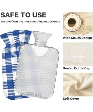 Blue Buffalo Plaid Karo Hot Water Bottle | 1L Heat Pack for Pain Relief | Ideal for Women Girls & Children - Buy Online on GoSupps.com