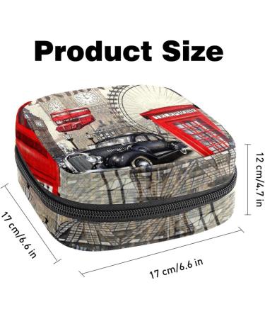 Vintage London Menstruation Pad Bag with Zipper | Chic Tampon & Napkin Storage for Women & Girls - Buy Online on GoSupps.com