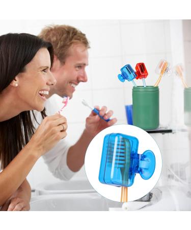 Hooqict 4 Pack Travel Toothbrush Head Covers - Portable Protector Caps for Electric and Manual Toothbrushes - Ideal for Travelling, Camping, Home, School - Blue, Red, Green, Transparent - Buy Online on GoSupps.com