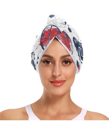 Sport Equipment Hair Towel 2 Pack Super Absorbent Hair Drying Towel Quick Dry Hair Turbans Head Towel with Button Twisty Wrap for Women Girls