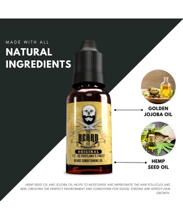 Premium Beard Conditioning Oil for Men - Natural Jojoba Oil Beard Growth Formula | Softens, Smooths & Strengthens Beard | 15ml - Buy Online on GoSupps.com