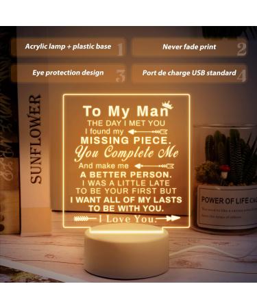 Boyfriend Christmas Gifts - Boyfriend Birthday Gifts Night Light Touching Words Engraved Christmas Gifts for Him Gifts for Boyfriends 1 Year Anniversary Boyfriend Gifts - Buy Online on GoSupps.com