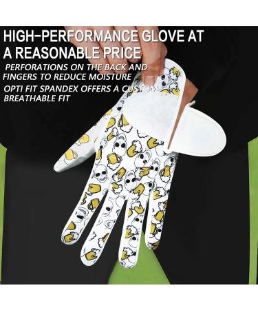 Premium Finger Ten Golf Gloves for Men - Leather with Ball Marker Summer Comfort Weathersof Quality in Gray/Yellow Size M-L - Buy Online on GoSupps.com