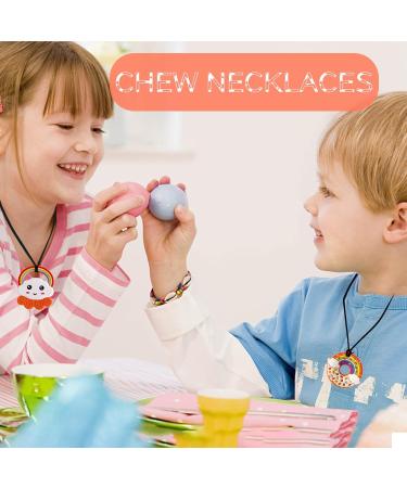 Sensory Chew Necklace for Kids - Orange Silicone Chewy Teether with Adjustable Buckle for Autism, Teething, Anxiety, ADHD - Pain Relief Oral Motor Chewing Pendant Toy - Buy Online on GoSupps.com