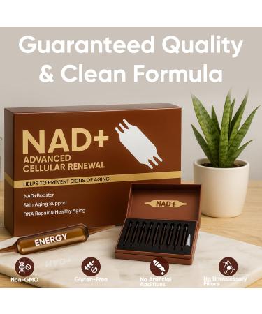 NAD+Advanced Cellular Renewal 1200mg NAD+Liquid Supplements for Skin Aging Support & Energy & Focus-10 Vials (1) - Buy Online on GoSupps.com