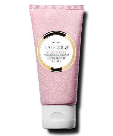 LaLicious Sugar Kiss Weightless Hand Cream - Natural Hand & Cuticle Lotion with Mango Butter & Milk Thistle - Cruelty-Free Skin & Body Moisturizing Cream (3oz)